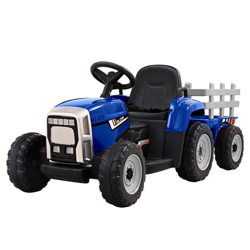 Tractor with Detachable Trailer Kids Ride On Electric Car | Royal Blue