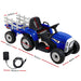 Tractor with Detachable Trailer Kids Ride On Electric Car | Royal Blue