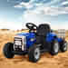 Tractor with Detachable Trailer Kids Ride On Electric Car | Royal Blue
