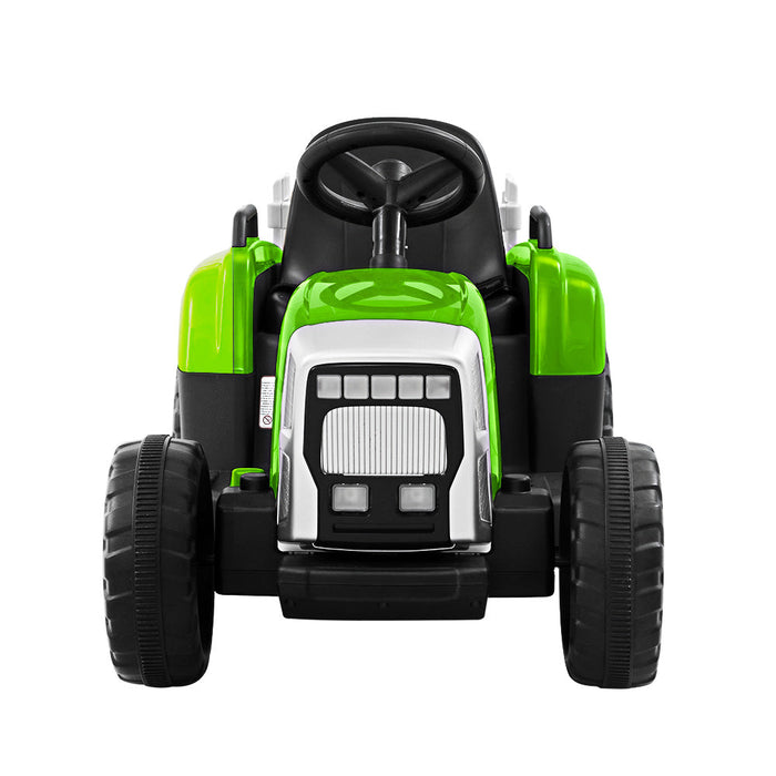 Tractor with Detachable Trailer Kids Ride On Electric Car | Grass Green