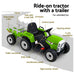 Tractor with Detachable Trailer Kids Ride On Electric Car | Grass Green