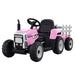 Tractor with Detachable Trailer Kids Ride On Electric Car | Powder Pink
