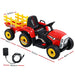 Tractor with Detachable Trailer Kids Ride On Electric Car | Engine Red (with Yellow)