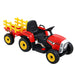Tractor with Detachable Trailer Kids Ride On Electric Car | Engine Red (with Yellow)