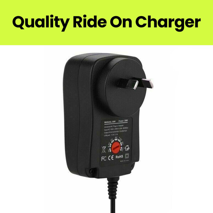 Universal Power Supply - Ride On Charger [Adjustable 3-12V] 30W