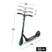 LaScooter Foldable, Portable & Height Adjustable Kids, Teen or Adult 2 Wheel Scooter | Black & Grafitti