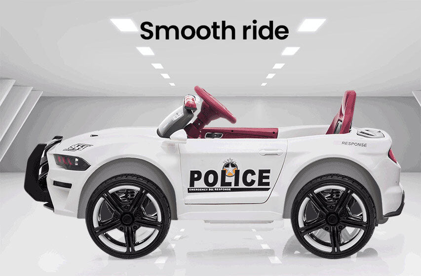 Ford Mustang GT350 Police Inspired Kids Ride On Car White