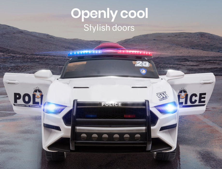 Ford Mustang GT350 Police Inspired Kids Ride On Car White