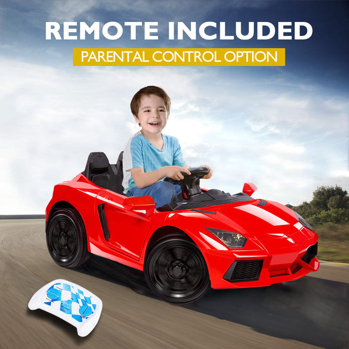 Lamborghini Inspired Kids Ride On Car with Parental Remote Control Rossa Red