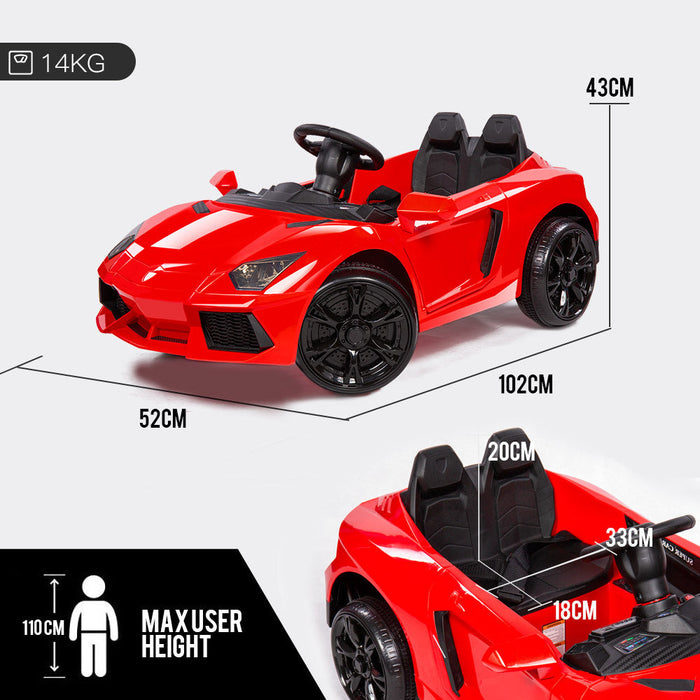 Lamborghini Inspired Kids Ride On Car with Parental Remote Control Rossa Red