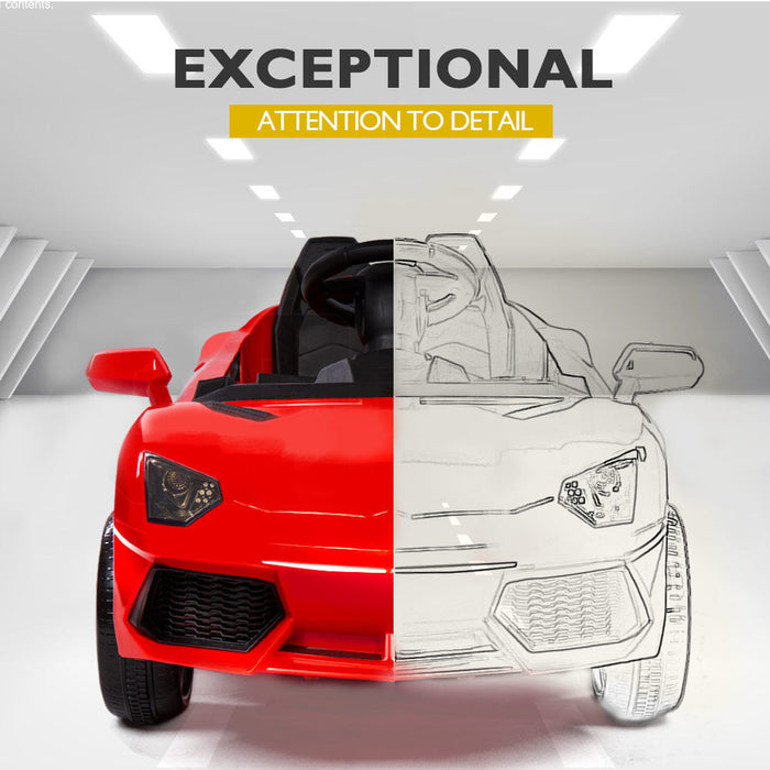 Lamborghini Inspired Kids Ride On Car with Parental Remote Control Rossa Red