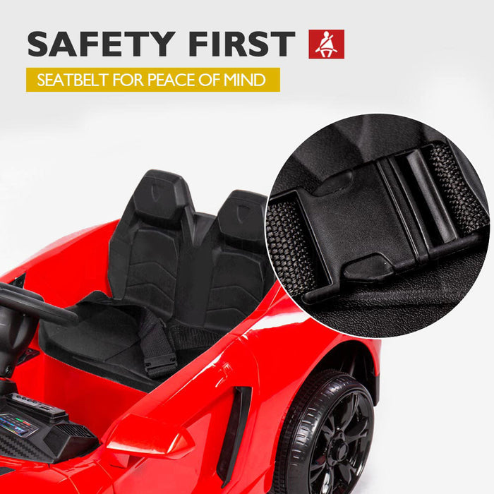 Lamborghini Inspired Kids Ride On Car with Parental Remote Control Rossa Red