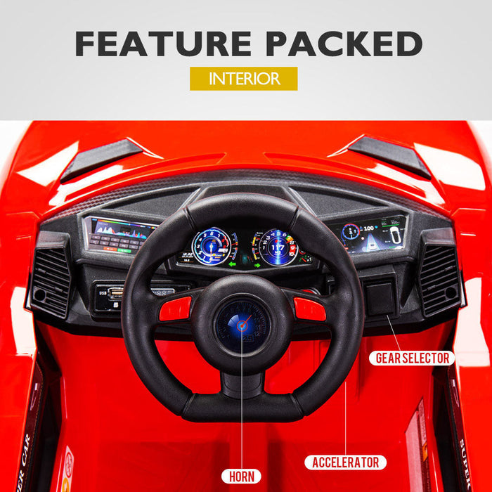 Lamborghini Inspired Kids Ride On Car with Parental Remote Control Rossa Red