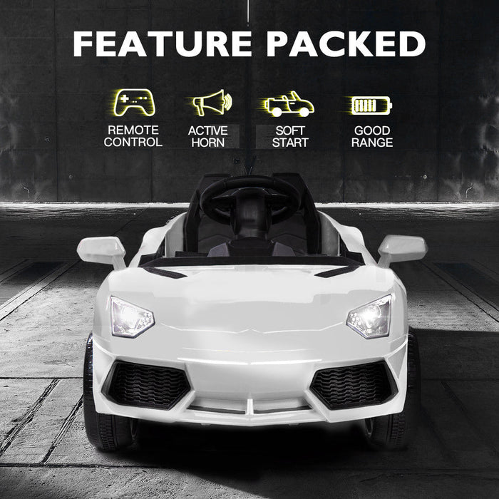 Lamborghini Inspired Kids Ride On Car with Parental Remote Control Frost White