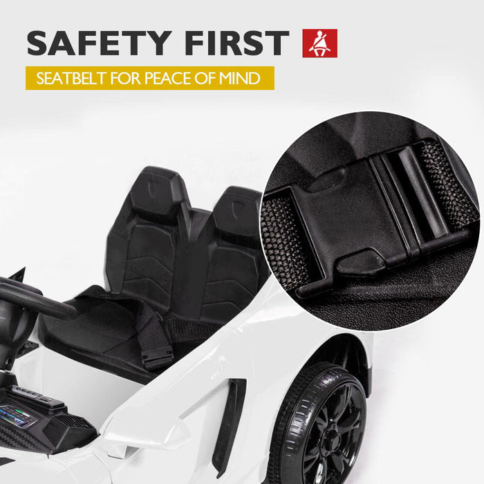 Lamborghini Inspired Kids Ride On Car with Parental Remote Control Frost White