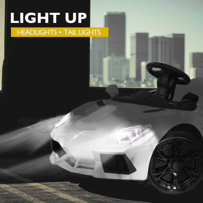 Lamborghini Inspired Kids Ride On Car with Parental Remote Control Frost White