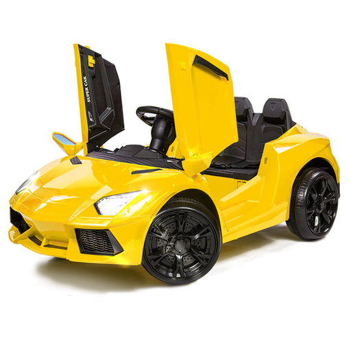 Lamborghini Inspired Kids Ride On Car with Parental Remote Control Lightning Yellow