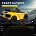 Lamborghini Inspired Kids Ride On Car with Parental Remote Control Lightning Yellow
