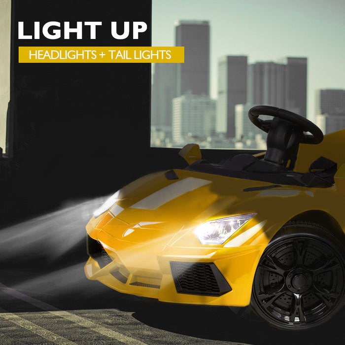 Lamborghini Inspired Kids Ride On Car with Parental Remote Control Lightning Yellow