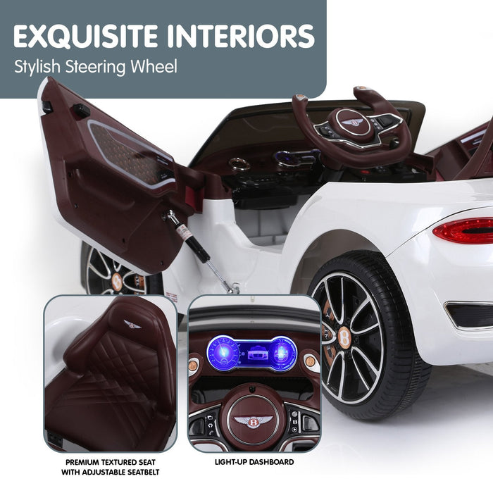 Bentley Inspired Kids Ride On Car with Remote Control | White