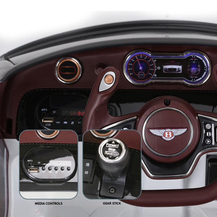 Bentley Inspired Kids Ride On Car with Remote Control | White