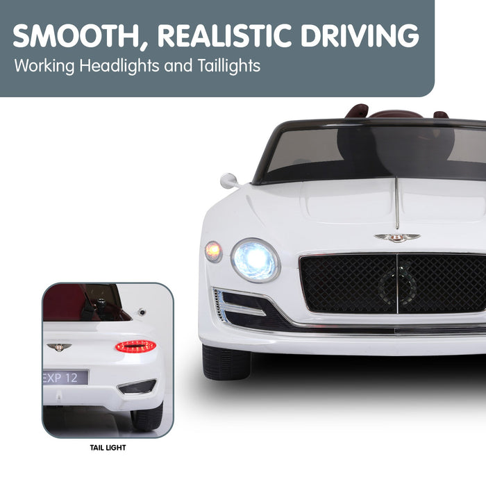 Bentley Inspired Kids Ride On Car with Remote Control | White