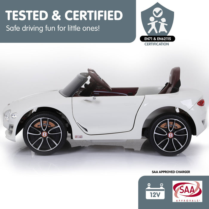 Bentley Inspired Kids Ride On Car with Remote Control | White