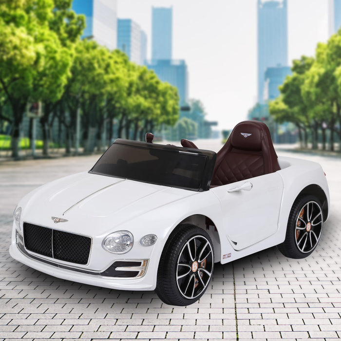 Bentley Inspired Kids Ride On Car with Remote Control | White