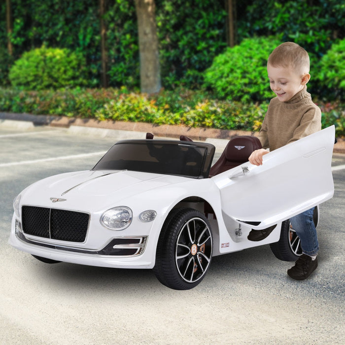 Bentley Inspired Kids Ride On Car with Remote Control | White