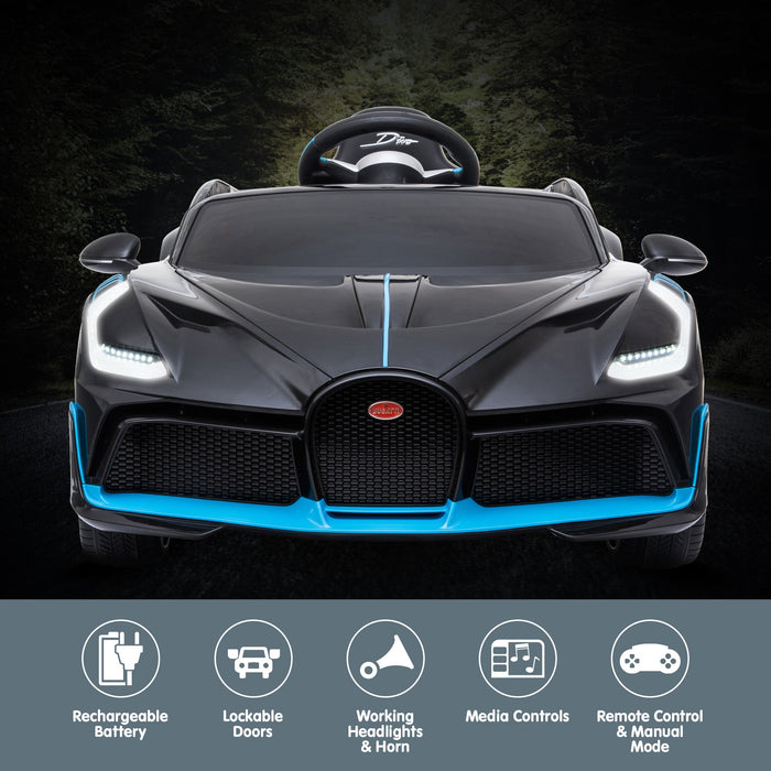 Officially Licensed Bugatti Divo Kids Premium Ride On Car with Remote Control | Ettore Black