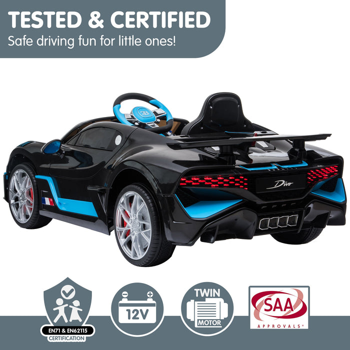 Officially Licensed Bugatti Divo Kids Premium Ride On Car with Remote Control | Ettore Black