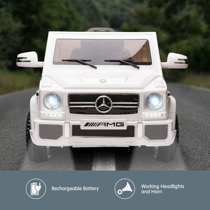 Mercedes Benz G65 AMG Licensed Kids Ride On Car with Remote Control | White