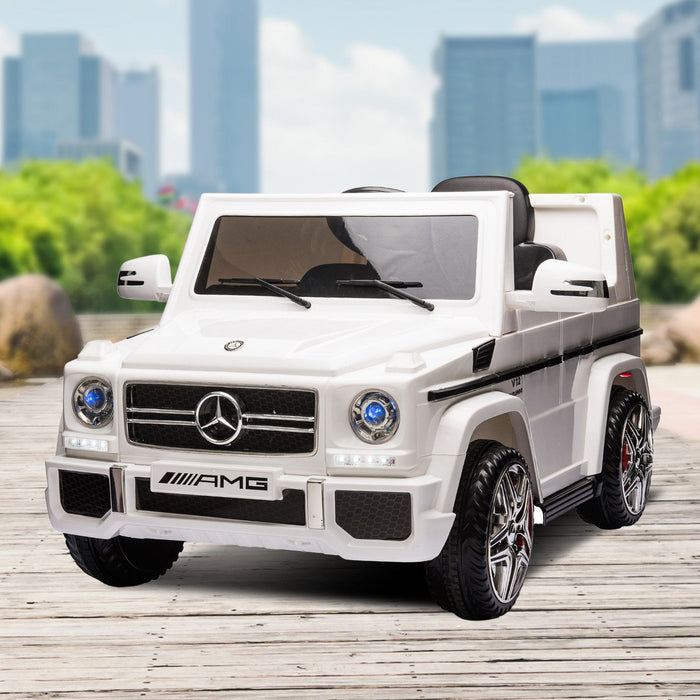 Mercedes Benz G65 AMG Licensed Kids Ride On Car with Remote Control | White