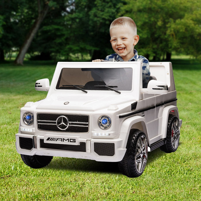 Mercedes Benz G65 AMG Licensed Kids Ride On Car with Remote Control | White