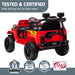 Toyota Jeep Inspired Kids Ride On Car with Remote Control & Detachable Shovel | Cherry Red