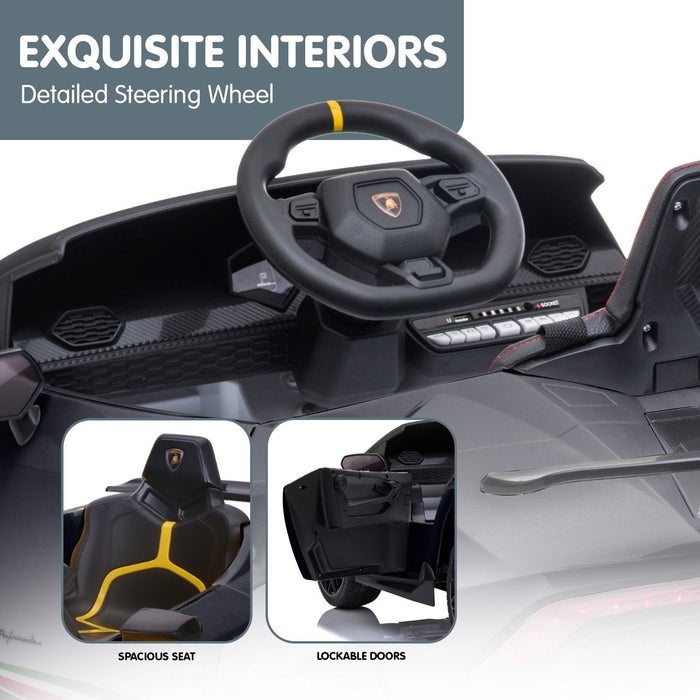 Lamborghini Aventador Officially Licensed Kids Ride On Car with Remote Control | Nero (Black)