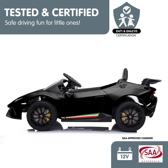 Lamborghini Aventador Officially Licensed Kids Ride On Car with Remote Control | Nero (Black)