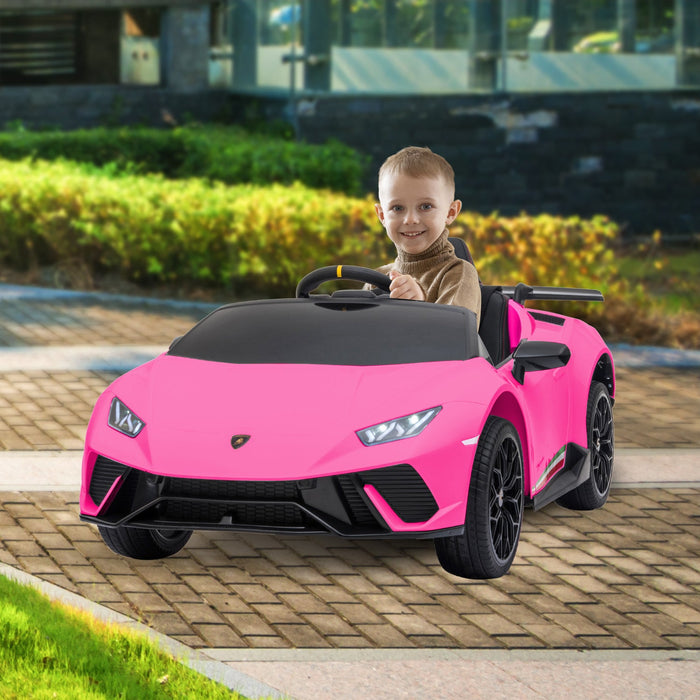 Lamborghini Huracán Performante Officially Licensed Kids Ride On Car with Remote Control | Flamingo (Bright Pink)