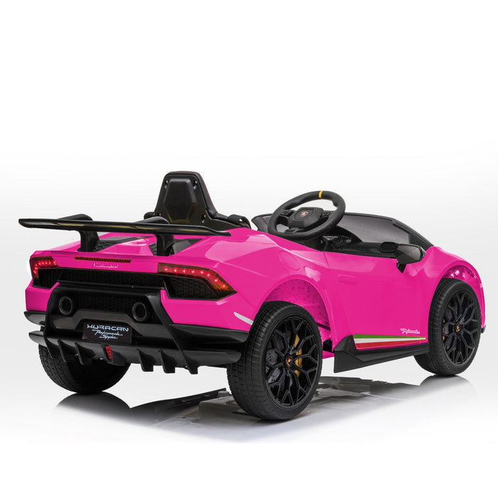 Lamborghini Huracán Performante Officially Licensed Kids Ride On Car with Remote Control | Flamingo (Bright Pink)