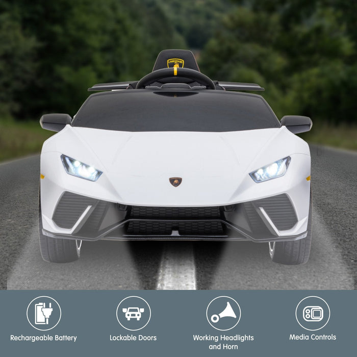 Lamborghini Aventador Officially Licensed Kids Ride On Car with Remote Control | Bianco (White)