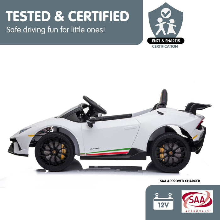 Lamborghini Aventador Officially Licensed Kids Ride On Car with Remote Control | Bianco (White)