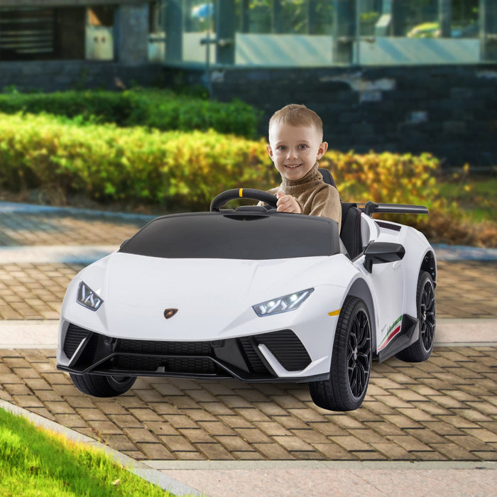 Lamborghini Aventador Officially Licensed Kids Ride On Car with Remote Control | Bianco (White)