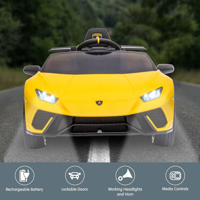 Lamborghini Aventador Officially Licensed Kids Ride On Car with Remote Control | Giallo (Yellow)