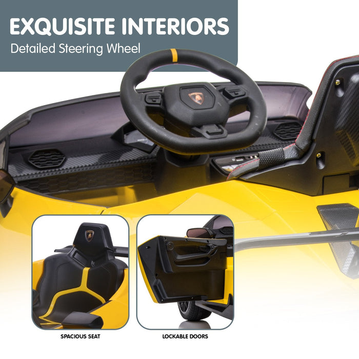 Lamborghini Aventador Officially Licensed Kids Ride On Car with Remote Control | Giallo (Yellow)