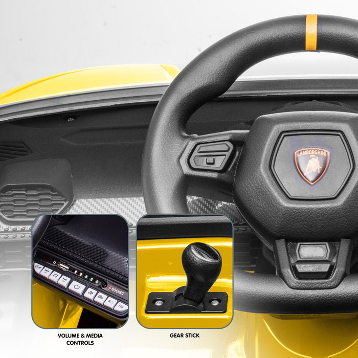 Lamborghini Aventador Officially Licensed Kids Ride On Car with Remote Control | Giallo (Yellow)