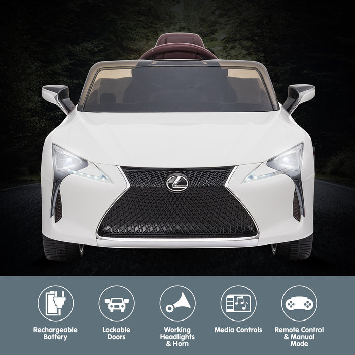Officially Licensed Lexus LC 500 Premium Kids Ride On Car with Remote Control | Eminent White