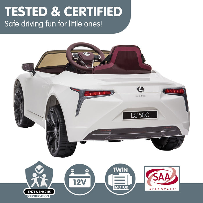 Officially Licensed Lexus LC 500 Premium Kids Ride On Car with Remote Control | Eminent White