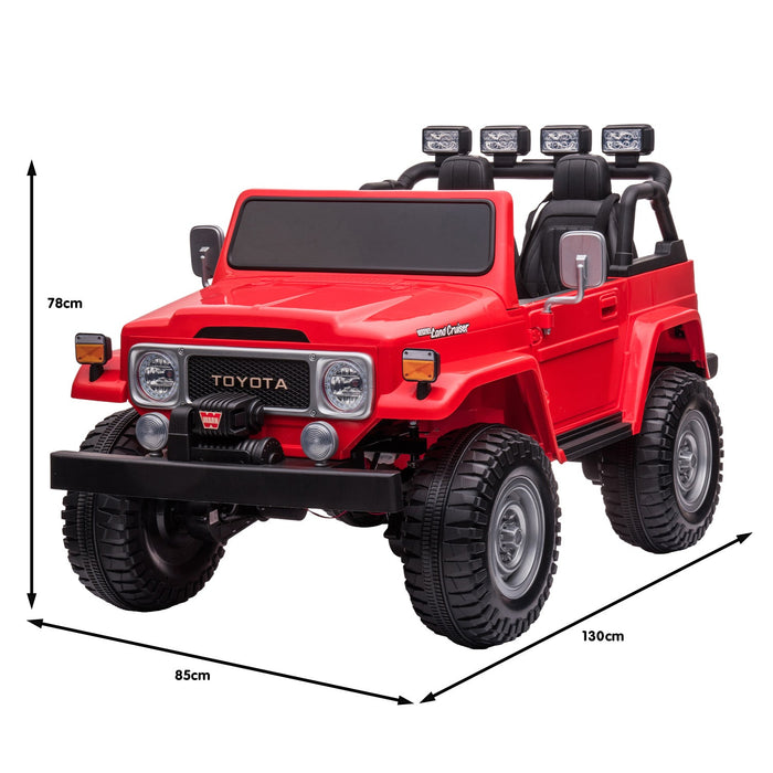 Twin (Two) Seater Toyota FJ-40 Officially Licensed Off Road Kids Ride On Car | Red