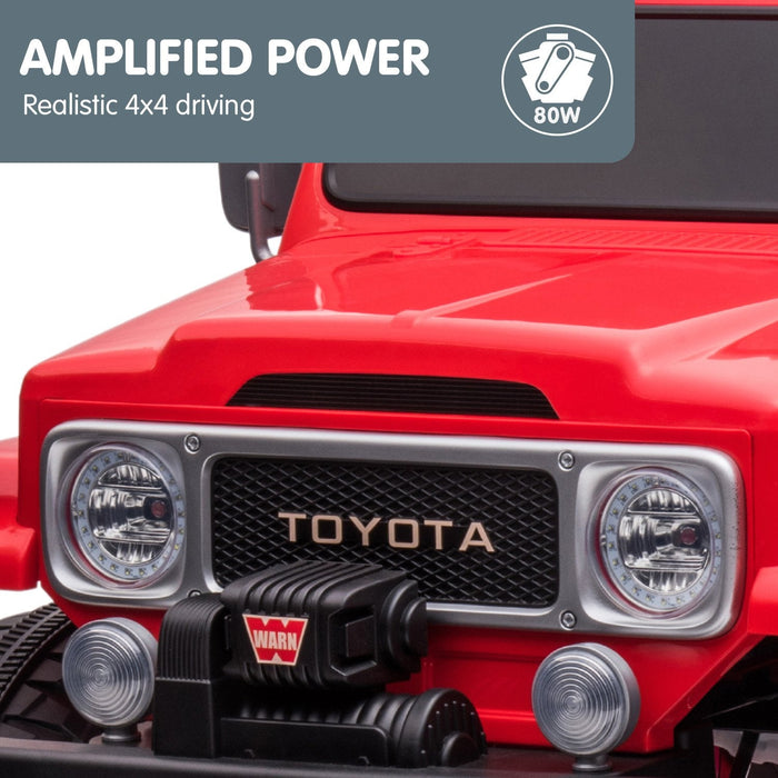 Twin (Two) Seater Toyota FJ-40 Officially Licensed Off Road Kids Ride On Car | Red