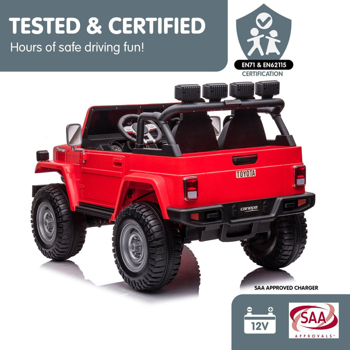 Twin (Two) Seater Toyota FJ-40 Officially Licensed Off Road Kids Ride On Car | Red